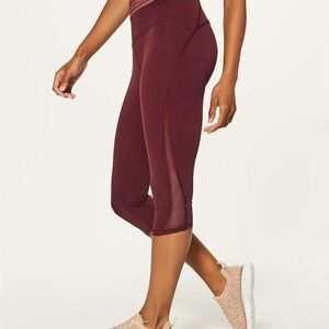 Lululemon Train Times Maroon Cropped Leggings